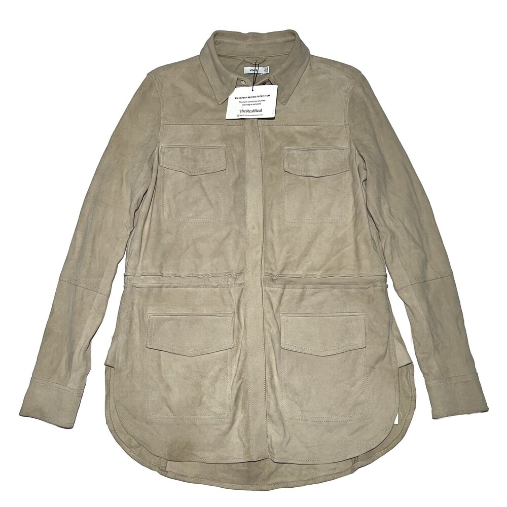 Vince Nubuck Safari Shirt Jacket 100% Lamb Leather Size Small